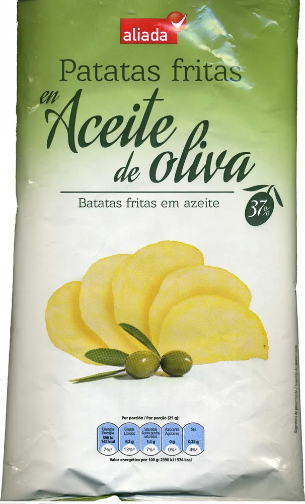 Patatas fritas lisas en aceite de oliva