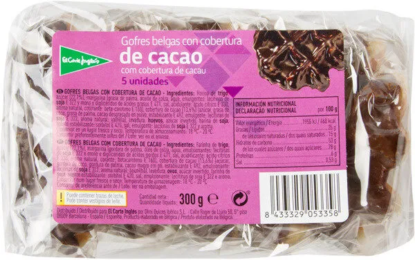 Gofres belgas con cobertura de cacao