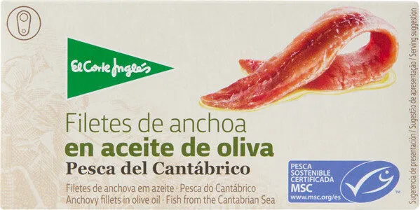 Filetes de anchoa aceite de oliva pesca del cantábrico