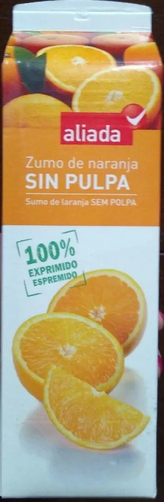 Zumo de naranja sin pulpa