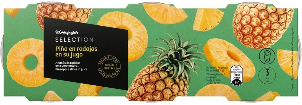 Piña en rodajas en su jugo