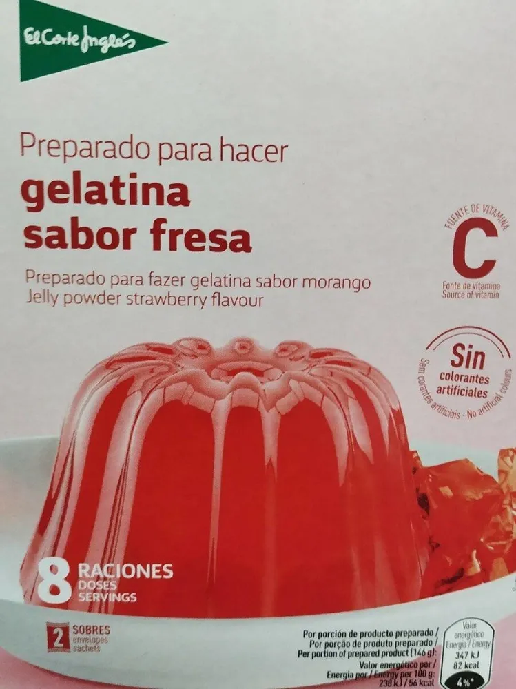 Preparado para hacer gelatina sabor fresa