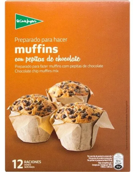 Preparado para hacer muffins con pepitas de chocolate