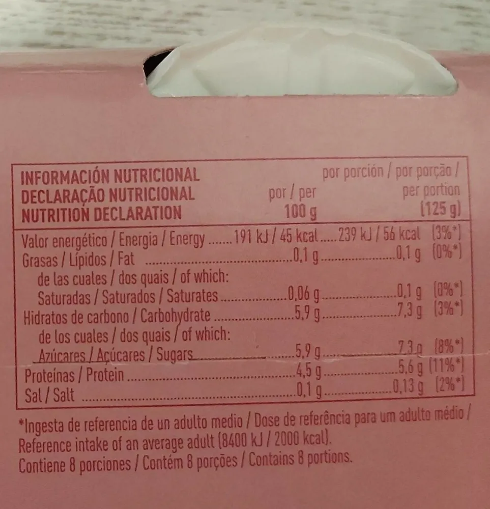 Yogur natural desnatado m.g. sin gluten