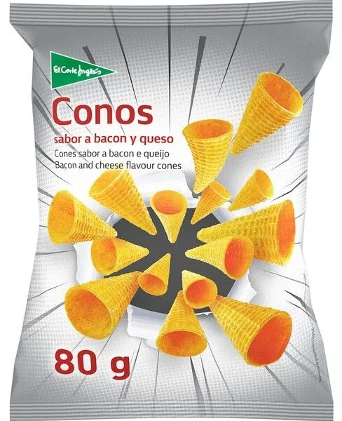 Conos sabor a bacon y queso