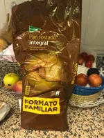 Pan tostado integral rebanadas formato familiar