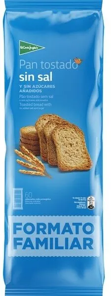 Pan tostado sin sal ni azúcar rebanadas