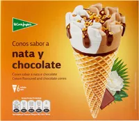 Conos de helado sabor nata y chocolate