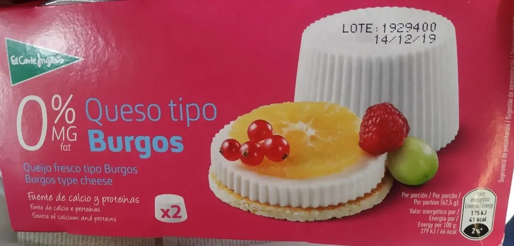 0% MG Queso tipo Burgos