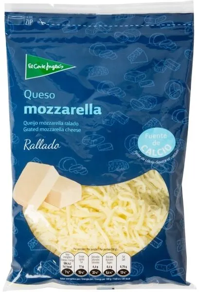 Queso mozzarella rallado