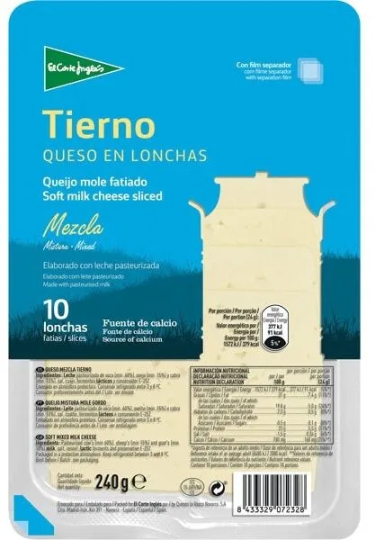 Queso tierno lonchas