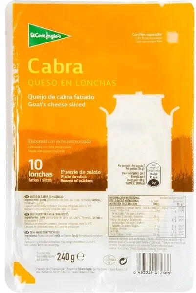 Queso de cabra en lonchas