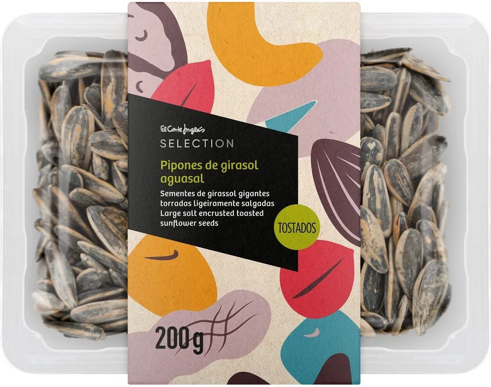 Pipones de girasol ligeramente salados y tostados tarrina 200 g