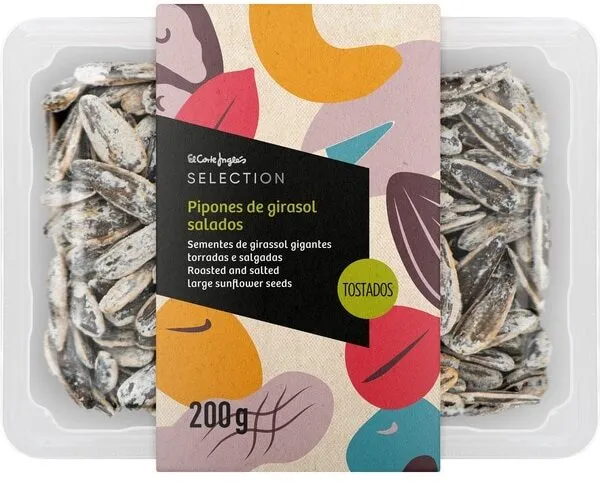 Pipones de girasol tostados y salados tarrina 200 g