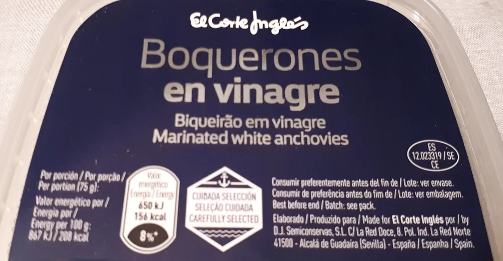 Boquerones vinagre tarrina