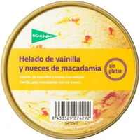 Helado de vainilla y nueces de macadamia
