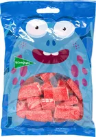 Caramelos de goma forma de ladrillos de fresa y pica