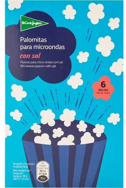 Palomitas para microondas con sal