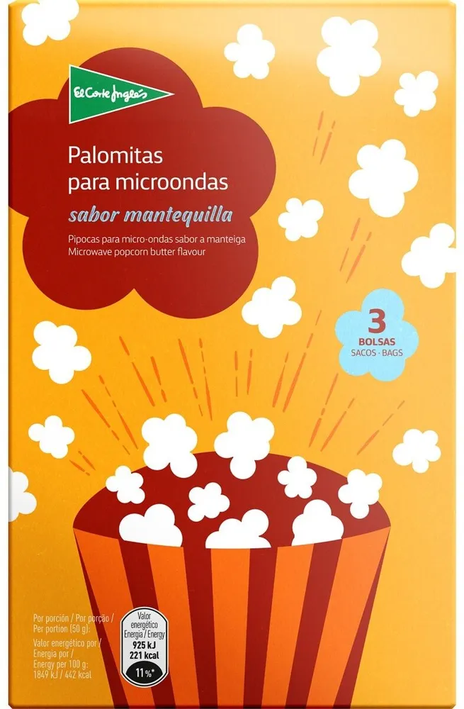 Palomitas para microondas sabor mantequilla