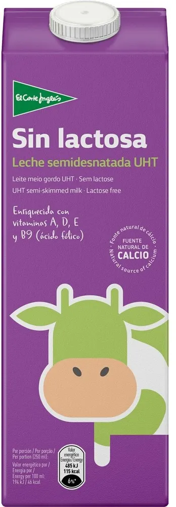 Leche semidesnatada sin lactosa