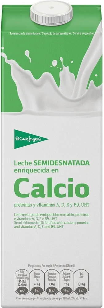 Leche semidesnatada con calcio
