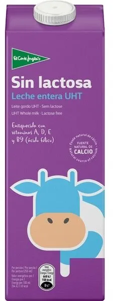 Leche entera sin lactosa