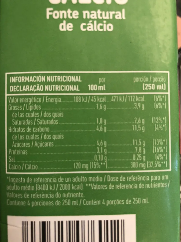 Leche UHT semidesnatada