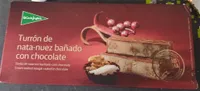 Turrón de nata-nuez bañado con chocolate