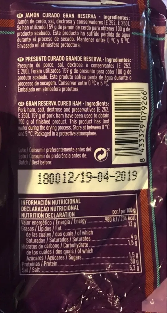 Jamon serrano gran reserva