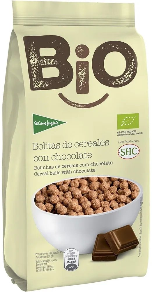 Bio bolitas de cereales con chocolate