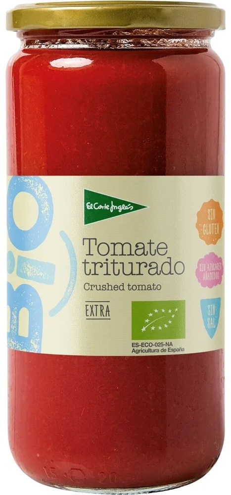 Tomate triturado extra ecológico sin gluten y sin sal