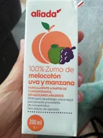 Zumo melocotón uva y manzana
