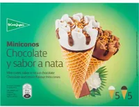 Miniconos de helados sabor nata y chocolate