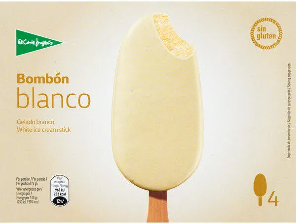 Bombón helado de chocolate blanco
