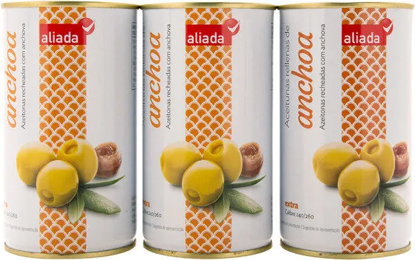 Aceitunas rellenas de anchoa pack 3 latas 150 g