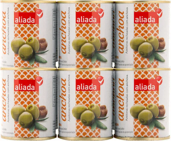 Aceitunas rellenas de anchoa latas