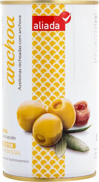 Aceitunas rellenas de anchoa suaves menos sal