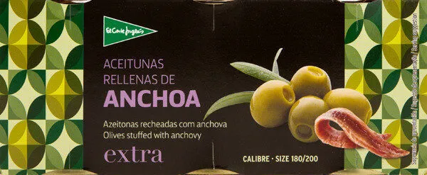 Aceitunas rellenas de anchoa latas