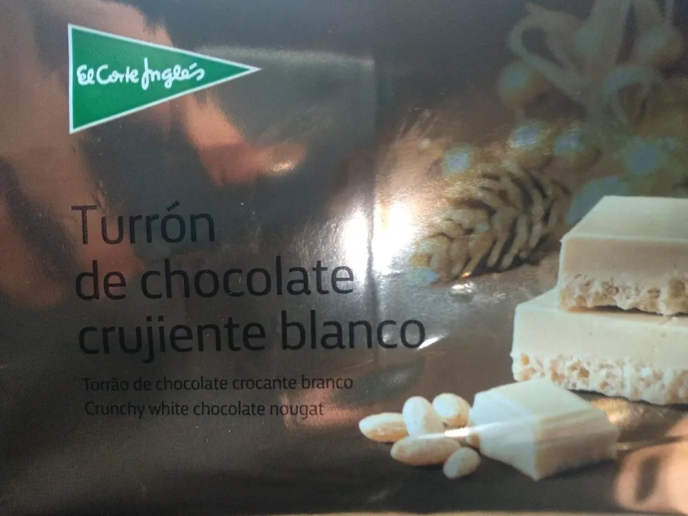 Turrón de chocolate crujiente blanco