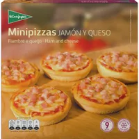 Minipizza de jamón y queso