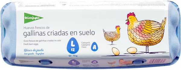 Huevos frescos de gallinas criadas en suelo