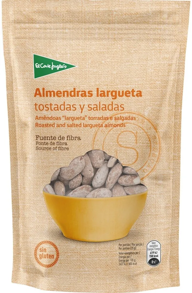 Almendras largueta tostadas y saladas sin gluten
