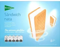 Sándwich de helado sabor a nata sin azúcares añadidos