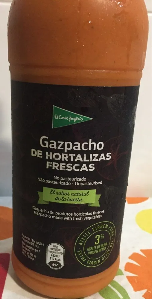 Gazpacho de hortalizas frescas