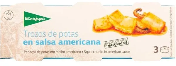 Trozos de pota en salsa americana