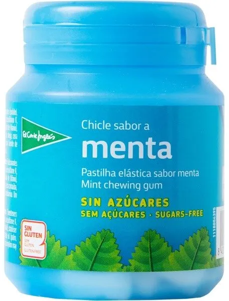 Chicles con sabor a menta sin azúcar y sin gluten