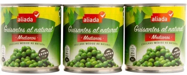 Guisantes al natural medianos extra latas