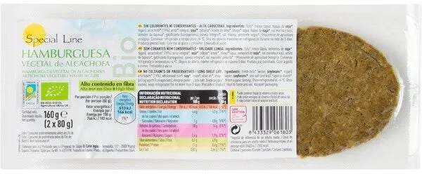 Bio hamburguesa vegetal de alcachofa