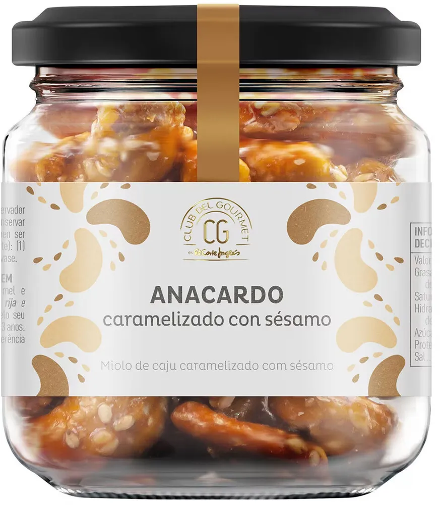 Anacardo caramelizado con sésamo