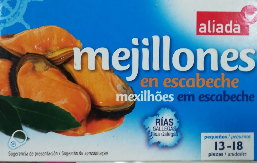 Mejillones de las rías gallegas en escabeche sin gluten 13-18 lata 69 g
